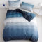 Houseri California King Size Bettwäsche-Set, Weiß und Blau, Farbverlauf, Blau