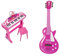 Simba 106830690 - My Music World Girls Standkeyboard, 31 Tasten, Licht und Sound, 55cm, ab 3 Jahre & 106830693 - My Music World Girls Rockgitarre, Metallsaiten, Gurt, 56cm, ab 4 Jahre