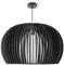 Paco Home Pendellampe Holz Pendelleuchte Boho Style Wohnzimmerlampe Esstischlampe Natur Vintage E27 Rattan Optik, Lampenart:Pendelleuchte - Typ 2, Farbe:Schwarz (Ø55 cm)