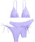 FGUUTYM Costume da bagno da donna, 3 pezzi, bikini a fascia, push-up, brasiliano, costume da spiaggia, bikini sexy da donna, Lilla, M