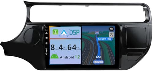 YUNTX Android 12 [4GB+64GB] 2 DIN Autoradio para Kia Rio K3 2015-2018- [Integrado CarPlay/Android Auto/DSP/GPS]-IPS 9” Touch Screen-Cámara+Mic-Dab/Control del Volante/360 Cámara/Bluetooth 5.0