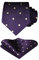 HISDERN Krawatte Lila Herren mit Einstecktuch Krawatten Hochzeit Gepunktete Klassisch Business Krawatte Dot und Taschentuch Set