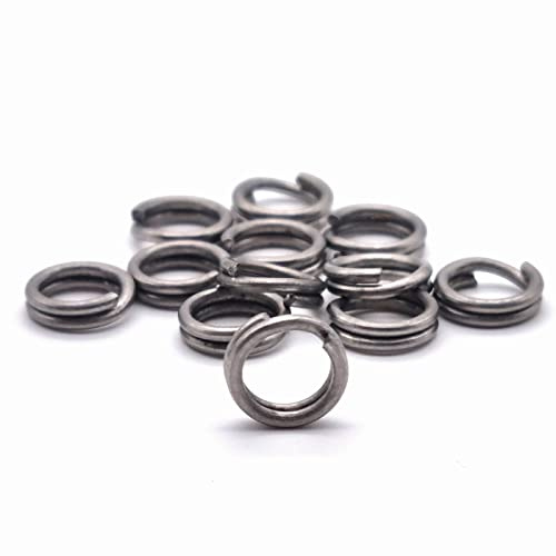 Rosco Sprengringe Matt Edelstahl - Splitringe, Verbinderringe, Sprengringe für Kunstköder, Angelmontagen, geeignet für Süßwasser & Salzwasser, Größe/Tragkraft/Packungsinhalt:5.4mm / 6.8kg / 40 Stück