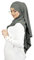 Hijab zum Binden mit Öffnungen für Brillen / Kopfhörer aus hochwertigem Ripp Jersey für muslimische Damen, mausgrau, One size