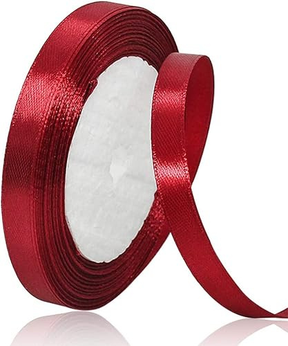 IMSOLDECOR Satinband Wein Rot 10mm, 23m Geschenkband für Hochzeit | Bänder für Geschenkverpackungen, DIY-Basteleien, Blumensträuße, Nähprojekte, Schleifenherstellung, Geburtstags Dekoration