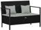 Festnight Poly Rattan Gartenbank mit Tisch Gartenbank 2-Sitzer mit Stauraum Sitzbank für Garten Balkon und Terrasse Gartensitzbank mit Kissen Balkonbank Balkonmöbel Terrassenbank Schwarz
