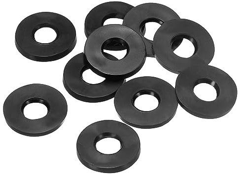 PATIKIL M6 Rondelle Plate Caoutchouc, 10 Paquet 6 mm ID 13 mm OD 1.6mm Épais Étanchéité Espaceur Joint Anneau pour Robinet Tuyau Eau Tuyau Fixation Boulon, Noir