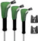 Andux Set di 3 coperture per mazze da golf in nylon e legno, 460 cc, con collo lungo, colore verde