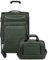 COOLIFE Koffer Trolley Koffer Reisekoffer von 4 Rollen Stoffkoffer Handgepäck TSA-Schloss Der Koffer Enthält 1 Große Umhängetasche (Mittlerer Koffer-Set 2tlg Dunkelgrün)