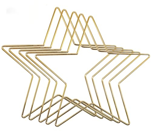 5 Stück Metallring Stern, Sternkranzrahmen, Stern Makramee Ring Metallringe, für DIY Handwerk Traumfänger Kranz Hochzeitsdekoration