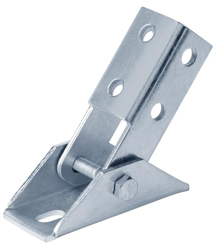 heneng 2 Pcs Adjustable Brace Fitting for 1-5/8 Strut Channel, Strut Hinged Base Bracket, 3/16 Thick