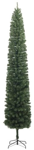vidaXL Weihnachtsbaum Schlank, Christbaum mit Metallständer, Künstliche Weihnachtsdekoration, Tannenbaum Weihnachtsdeko Outdoor Weihnachtsbaum, PVC