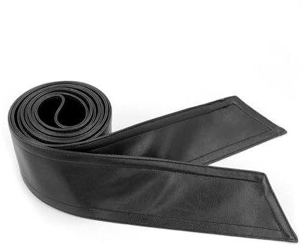 Inzegao Frauen Weiche Leder Schärpe Gürtel Für Mantel - Faux Wolle Mantel Krawatte Bund Leder Jacke, Schwarz, M