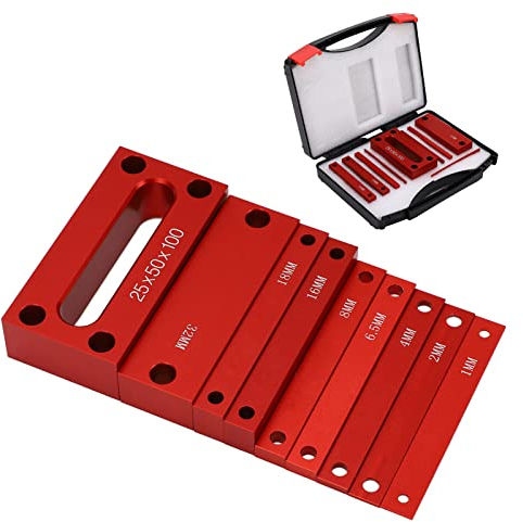 Height Gauge Blocks, 9PCS Aluminum Height Gauges Set Setup Bars Precision Bars Metric Gauge Laser Etching Scale Setup Blocks for Router and Table Saw Woodworking Accessories