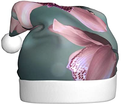 Jmorco Orchidee Blume Schmetterling Weiche Frische Frühling Weihnachtsmann Hut Weihnachtsmütze Für Erwachsene Xmas Hut Für Heiligabend Geschenke Neujahr Festliche Urlaub Party Supplies