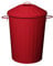 simpa 60L Colourful Vintage Style Metal Tapered Dustbins & Lids - Red 62cm (H) x 38cm (Dia)