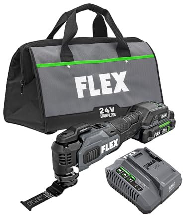FLEX 24V Brushless Cordless Oscillating 20,000 OPM Multi-Tool Kit with 2.5Ah Lithium Battery and 160W Fast Charger - FX4111-1A