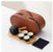 Teetassen-Set 1-teiliges asiatisches Porzellan-Teeservice, All-in-One, wasserabweisendes Gehäuse, Teekannen-Set, Reise-Teeservice mit brauner Ledertasche, geeignet für Reisen Chinesisches Teeservice