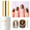 Imtiti Moonlight Cat Eye Gel Nail Polish, 15ml Nude Amber Light Brown Holographic Cat Eyes Glitter Magnetic UV Soak Off Gel Nail Polish with Magnetic Stick for Nail Art 1Pccs