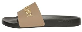 Superdry Damen Vegane Badesandalen mit Logo Schwarz/Fossilbraun/Metallic Gold 3-4