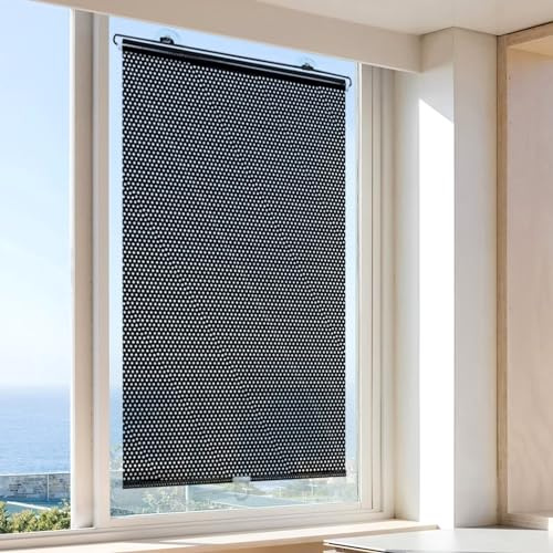 PIPRE Portable Blackout Blind with Suction Cups, Adjustable and Lightweight, Large, 68 x 124cm（black）
