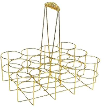 Dickly Water Bottle Carrier, Beer Bottle Carrier, Holds Up to 12 Bottles, Storage Organizer, Water Bottle Stand for Fitness, Gold, 34cmx22.5cmx33cm