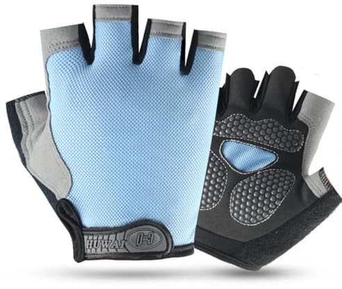 UENXRXE 1 Paar Fahrradhandschuhe Kinder, Kinder Sport Reithandschuhe, Reithandschuhe Kinder, Fahrradhandschuhe Gepolstert Fingerlose Straßenreithandschuhe Für Training Ski Rudern (5-12 Jahre) B