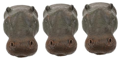 Alipis 3st Nilpferd-Statue Nilpferd-Figur Schwimmender Nilpferdkopf Im Teich Hippo-gartenstatue Nilpferd-skulptur Teich Schwimmendes Tier Nilpferdkopfdekoration Teichdekoration Kunstharz