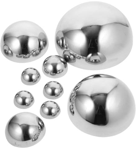 Yardenfun 9stücke Edelstahlkugel Schwimmend Für Garten Reflektierend Halbkugel Edelstahlkugeln Zum Dekorieren Außenbereich Halbkugeln Zum Gartenspiegel Gartendekoration Mit Spiegel