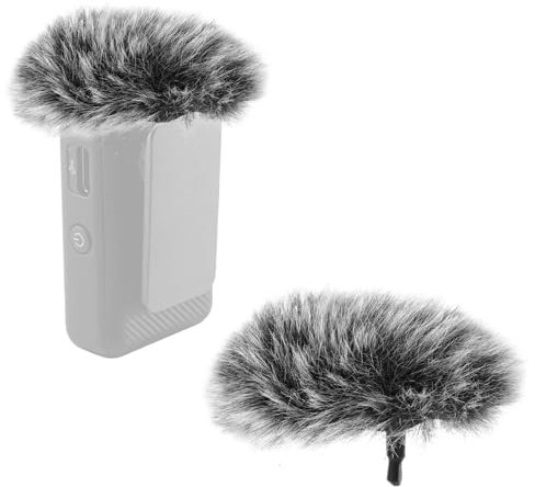 2er-Pack Mikrofon Windschutz für DJI MIC 2, Pelziger Windschutz Mikrofonschaum Mikrofon-Popfilter für Mikrofon (Grau)