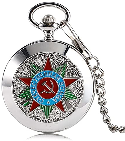 JFNHUTL Top Luxus Mechanische Sowjetische Russland Emblem Kommunistische Partei Abzeichen Taschenuhr UDSSR Sowjetische Abzeichen Sichel Hammer Design Uhr