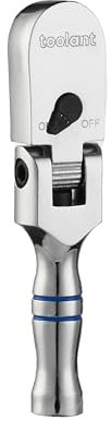 toolant Stubby 3/8 Drive Flex Head Ratchet, 90 Tooth Compact Flex Head Socket Ratchet Wrench, 4.7 Inch Length