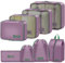 MOFELON 8 Teilige Koffer Organizer, Packing Cubes, Packwürfel, Travel Packtaschen für Koffer, Reise Organizer Set mit Kleidertaschen Schuhbeutel Wäschebeute Kosmetiktasche,Reise Gadgets-Violett