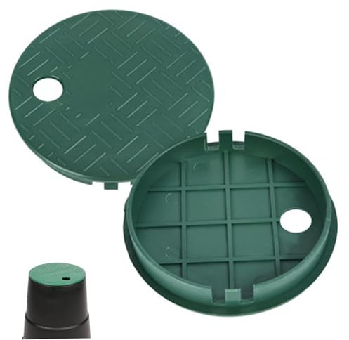 LAANCOO Sprinkler Cover 2Pcs Sprinkler Valve Cover, 6 Inch Round Water Meter, Plastic/Irrigation Valve Box Lid for Garden, Lawn Yard, Water Meter