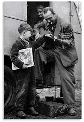 ZZXCHG Leinwand Bilder 60x80 Django Reinhardt e bambini Tela Arte della parete Soggiorno Poster Camera da letto Decorazione Pittura Senza Cornice