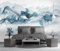 Tzxztt Blue Ink Landscape Bird Boat Modern 3D Wallpaper Embossed Silk Neutral Tones Material Ideal for Living Room Bedroom-350cm×256cm