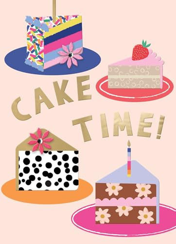 Second Nature Embellished Cake Time! Birthday Greeting Card Colourful Party Cake Celebration - Wildflower Vibrant Design, Sparkling Flowers, Heartfelt Message, Eco-Friendly
