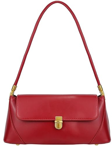 Busnos Kleine Handtaschen für Damen Vintage-Umhängetasche Braun Trendige Clutch-Handtaschen PU-Leder-Tasche mit Reißverschluss