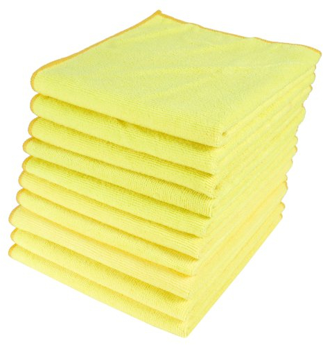 Micro-Pro Yellow Microfibre Cleaning Cloths 10 Pack - 280gsm, 40x40cm, Non-Abrasive, High-Density for Home & Professional Use, Durable & Reusable, Ideal for Kitchen, Car, Window
