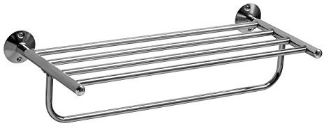 Premier Housewares Chrome Towel Shelf Rack, 14 x 60 x 24 cm - Silver