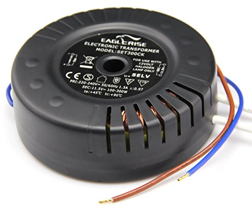 Eaglerise SET250CK Elektronischer Halogen Trafo RUND AC 230V auf AC 12V 100W-250W Trafo Transformer Transformator Treiber für NV-Halogen Lampe RUND