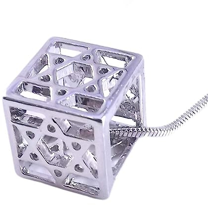 3 Maße Star of David Hexagram Judaica Halskette Anhänger Kabbalah Silber 3d