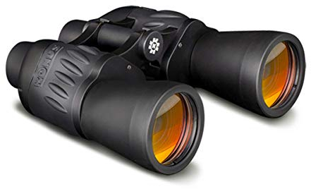 KONUS | Sporty 7x50 Schwarzes gummiertes Fernglas mit rubinroter Optik, Constant Focus, 7x50 Zoom