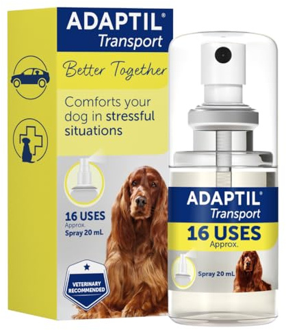Adaptil Transport Spray For Dogs 20ml, Adaptil Dog Calming Spray Uses Pheromones To Help Reduce Anxiety And Stress In Pet Dogs, Pheromone Spray Helps Anxious Dogs Stay Calmer