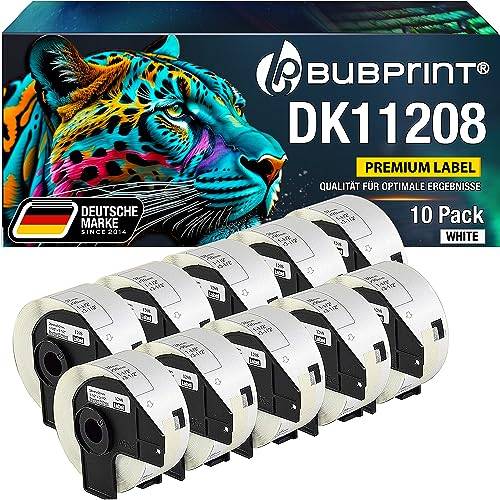 Bubprint 10 Etiketten kompatibel als Ersatz für Brother DK-11208 DK 11208 für P-Touch QL1050 QL1060N QL500BW QL550 QL560 QL570 QL580N QL700 QL710W QL720NW QL810W