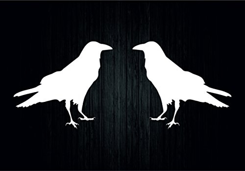 Akacha 2X Aufkleber Sticker Rabe Raben Viking Odin Wikinger krähe Motorrad Auto r5