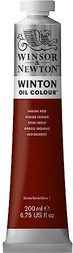 Winsor & Newton Winton Oil Colour Indian Red (317) in 200 ML Tube, Highly Pigmented Oil Painting Colors for Canvas & Paper, Art Supplies for Beginners & Professional Artists