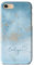 iCaseDesigner Personalised Marble Glitter Flowing Name with Heart Phone Case for Apple iPhone 7+ / 8+ Plus - 22. Light Blue Marble with Faux Gold Sparkle Name