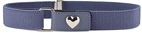 Ladeheid Kinder Gürtel Ohne Schnalle Elastischer Kindergürtel für Jungen und Mädchen 1-6 Jahre 34-65 cm P15G (Jeans/Herz)