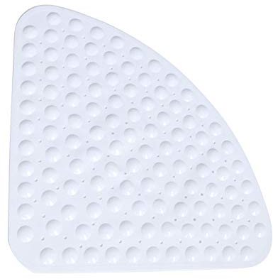 NuoyiPP Duschmatten Dusche rutschfest, Antirutschmatte, Antibakteriell, Anti-Schimmel,Viertelkreis, Eckbereich, Badewannenmatten Badematte mit Saugnäpfen für Badewanne Dusche 65 x 65 cm - Weiß